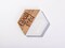 Craft Express 4 Pack Engravable Hexagonal Marble and Wood Coasters – 4" Laser-Ready